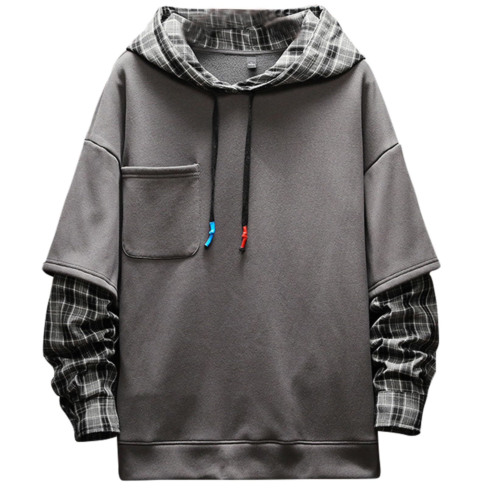 Moshtashio Felpa Uomo con Cappuccio Abbigliamento Felpe Manica Lunga Colori a Contrasto Hoodies Sweatshirt Pullover Tops Autunno Inverno Moda