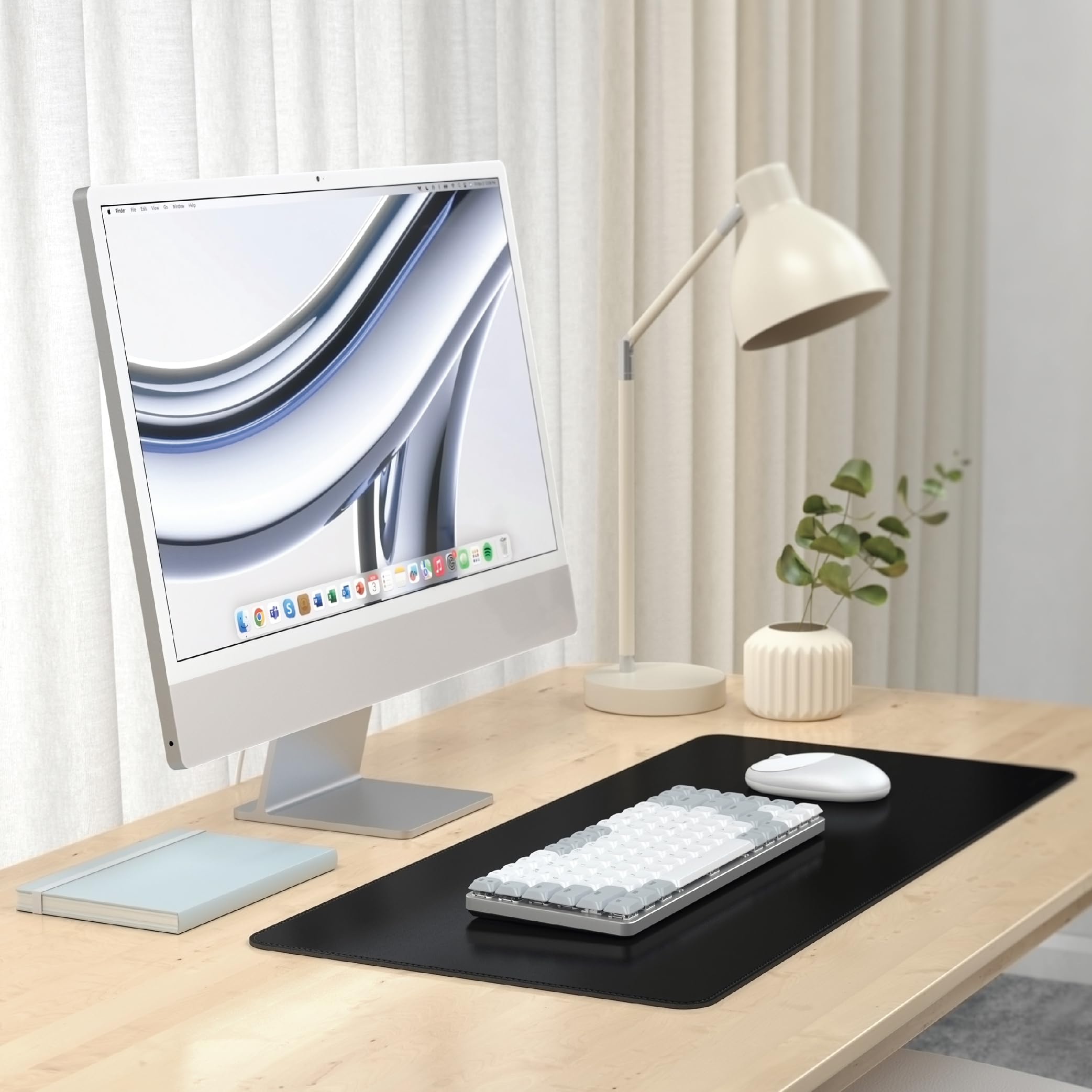 SATECHI Tappetino Mouse XXL 68 x 32 cm, Tappetino Scrivania Grande in PU Premium – Nero