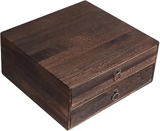 Bracelet Jewellery Box Wood Storage Desk Box Storage Drawers 1-3 Layer Wooden Storage Box Key Rings Women Ring Box,One Color-2