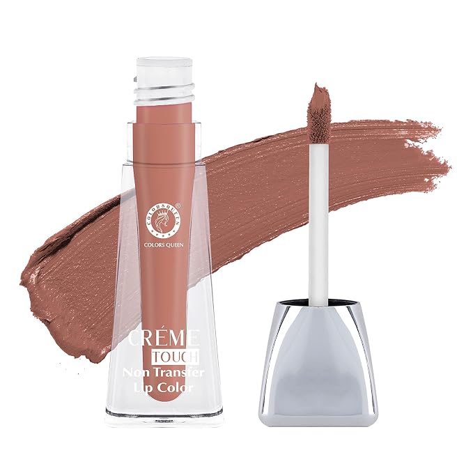 Colors Queen Crème Touch Non Transfer Liquid Matte Lipstick | Smudge Proof & Waterproof Lipstick for Women (17 - Caramel Nude)