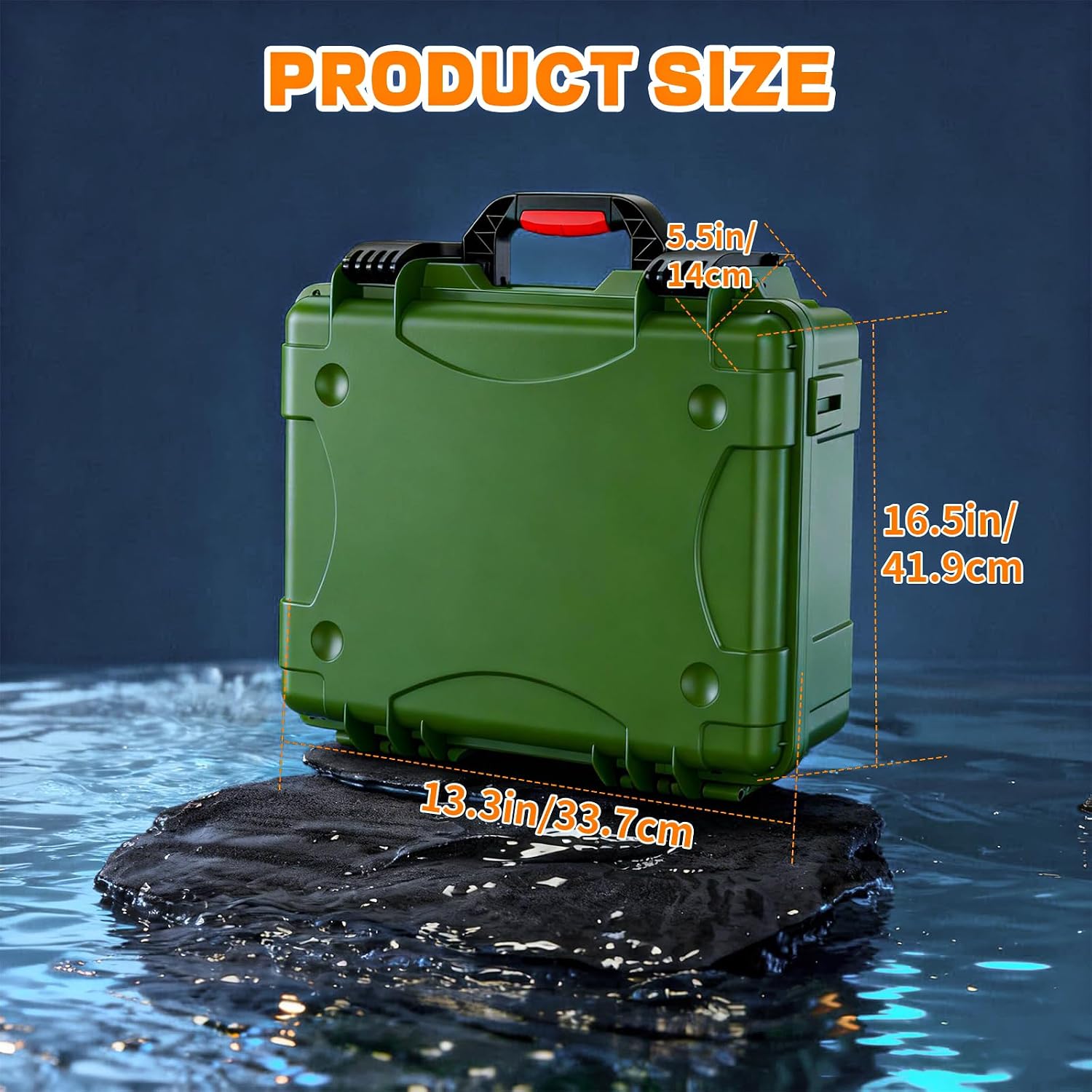 JUSTHERE Starlink Mini Case, Hard Waterproof Travel Case for Mini Starlink with Molded Foam for Accessories, Lockable Storage Bag Green for Accessories Carrying