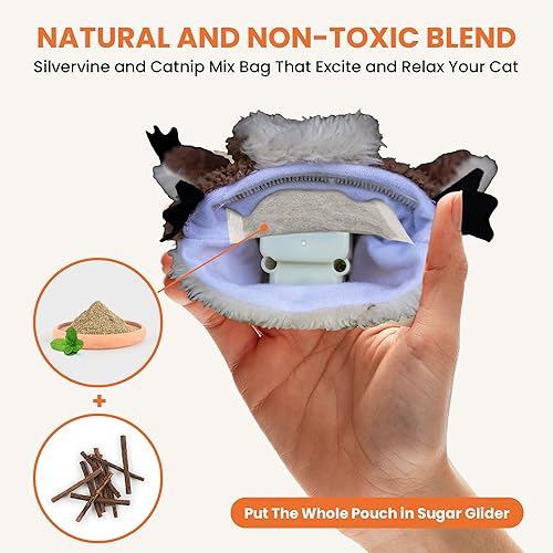 Miniatura 6 de Juguete para gatos Flapping Squrriel  Juguetes interactivos recargables para gatos activados por el tacto  Juguetes de hierba gatera de 3