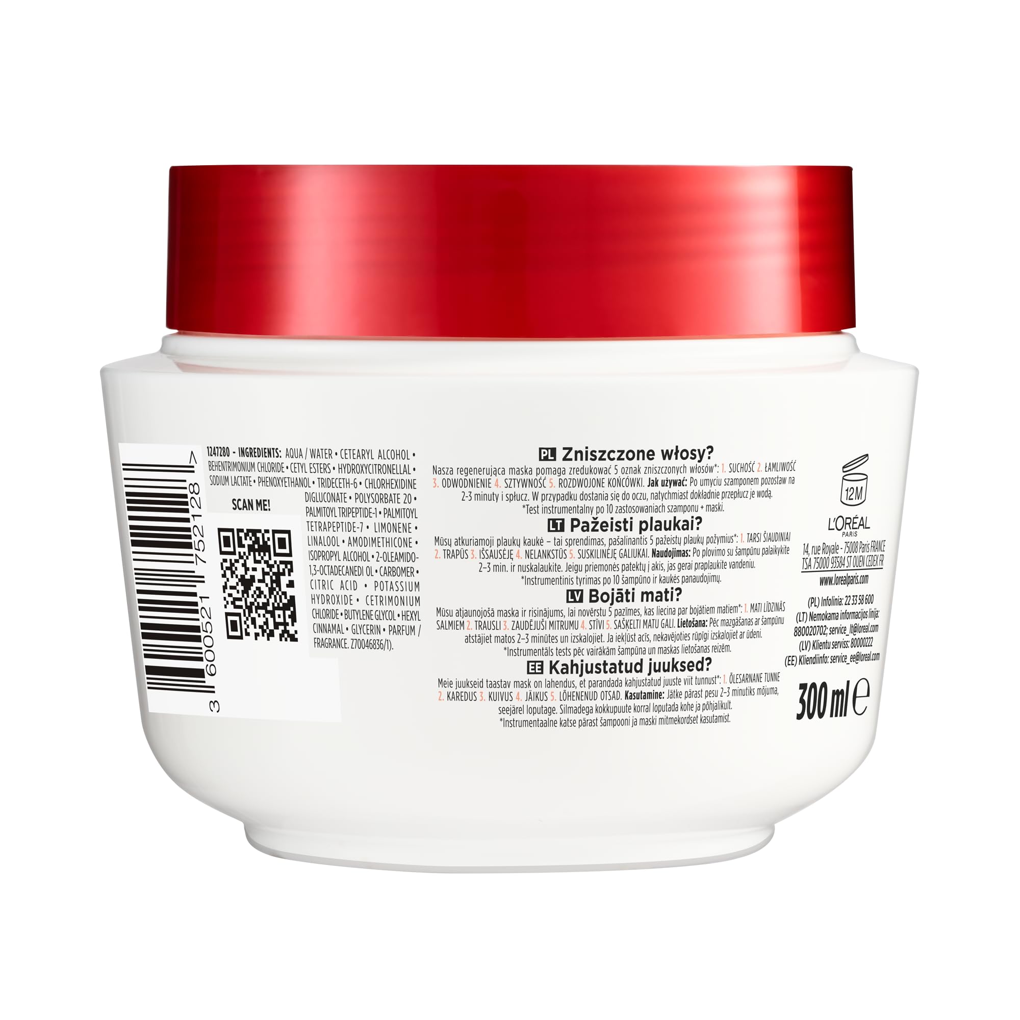 L'Oreal Paris Hair Care Elseve Total Repair 5 Maska Regenerująca Do Włosów Zniszczonych 300 Ml