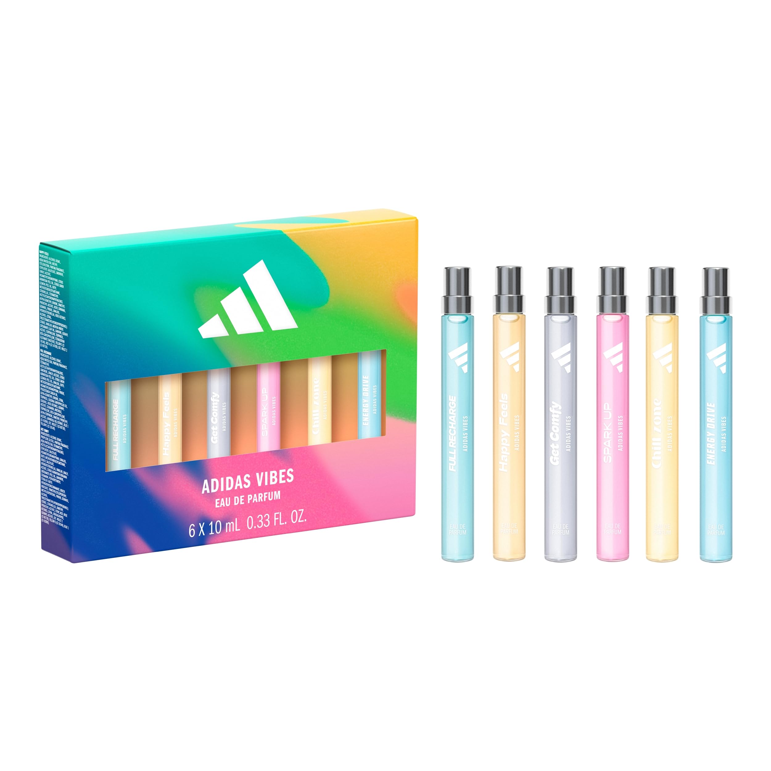 Amazon.com : adidas Vibes Eau De Parfum Discovery Set (6 x 10ml