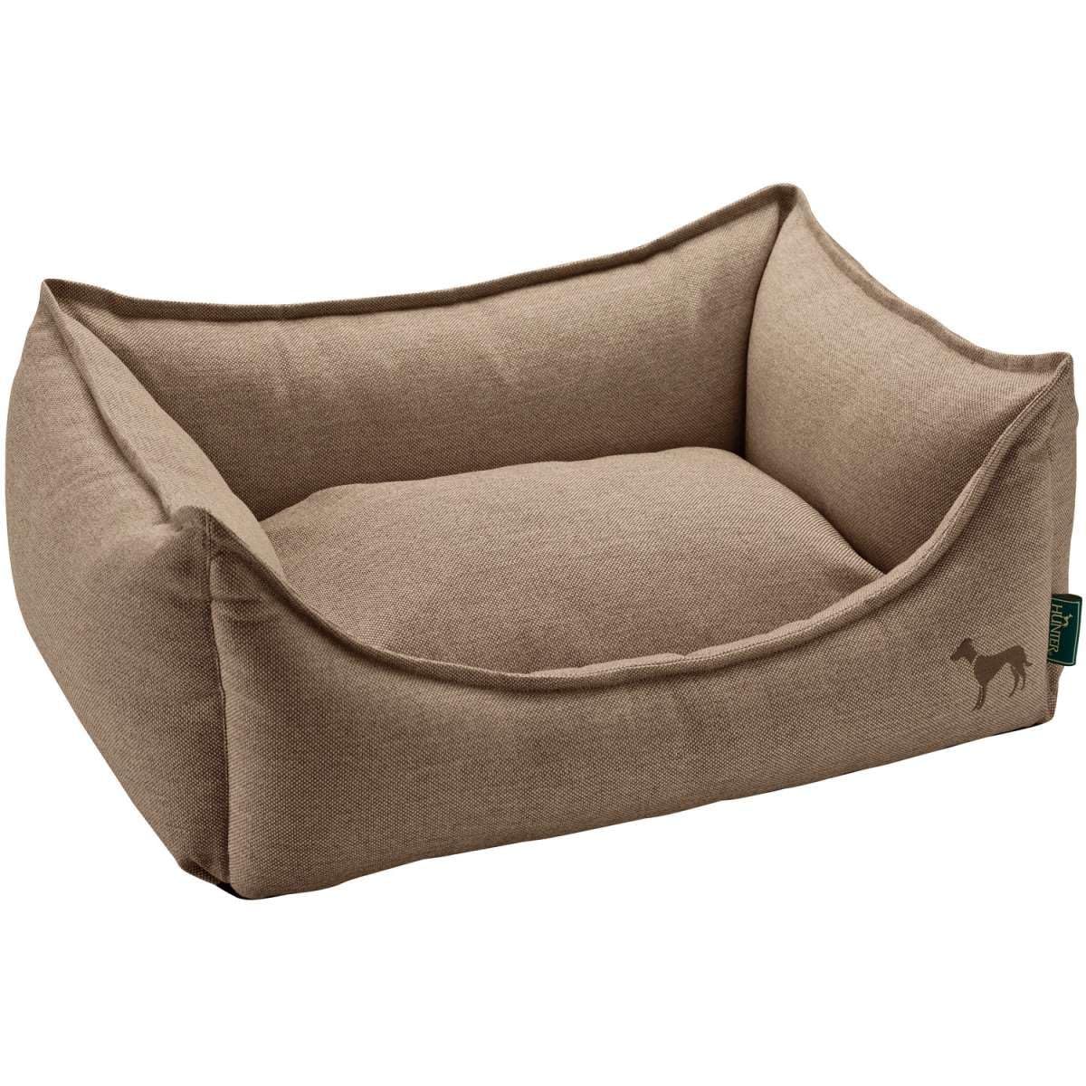 HUNTER Livingston Hundesofa, Hundebett, Strukturstoff, klassisch, M cm, braun, 80 x 60 x 25 cm