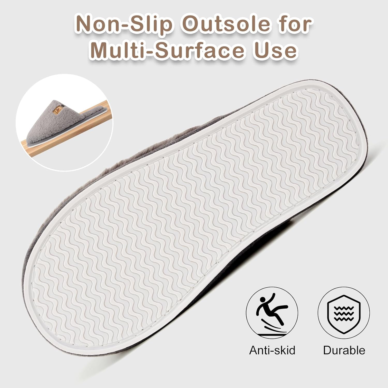 ANLUKE Slippers for Women Plush Memory Foam House Slippers Closed Toe Shoes with Non-Slip Sole Cozy Warm Fuzzy Home Shoes - Image 6