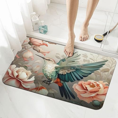 Diatomaceous Earth - Alfombra de baño antideslizante de secado rápido con estampados elegantes, tapete absorbente ecológico para ducha, junto a