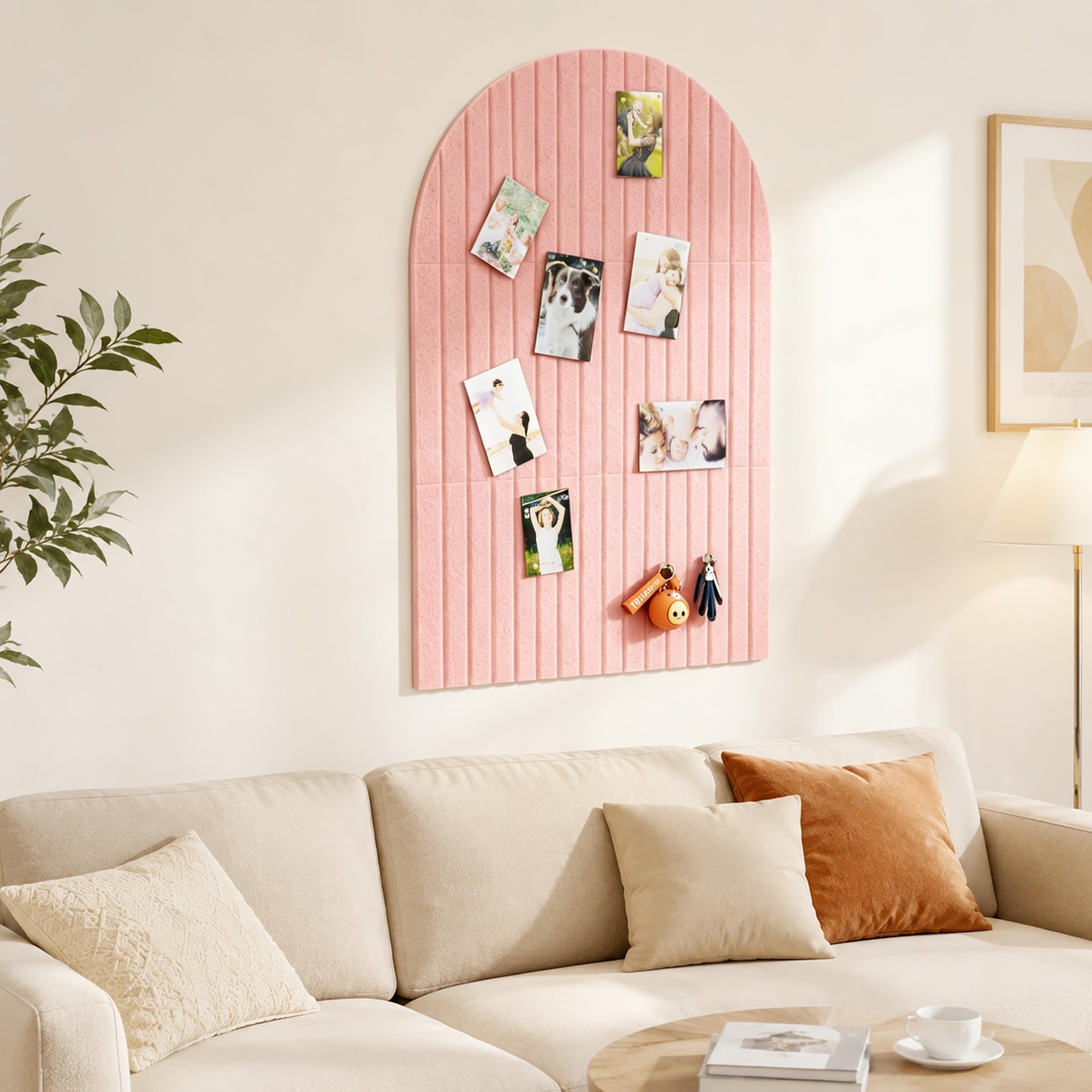 Filz Pinnwand, 88,9 cm x 61 cm Korktafel Alternative, dekorative Filz-Pinnwand mit 30 Pinnnadeln, Vision Board für Büro, Schlafzimmer, Zuhause, Wanddekoration, Foto-Display (Rosa)