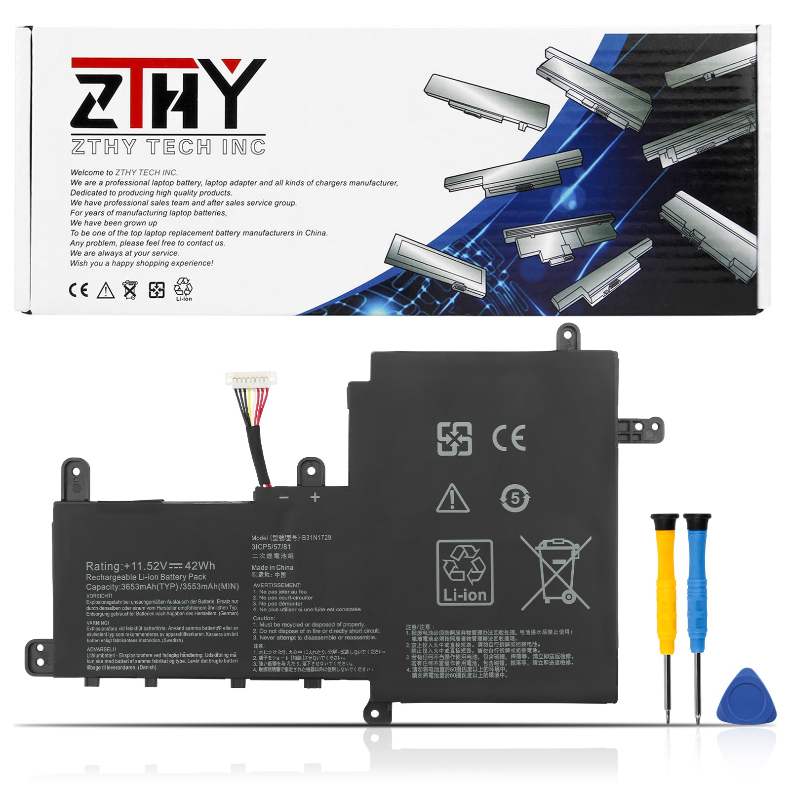 Batteria Per ASUS VivoBook S15 B31N1729 42Wh - Ricambio Originale, Durata Prolungata - Foto 2