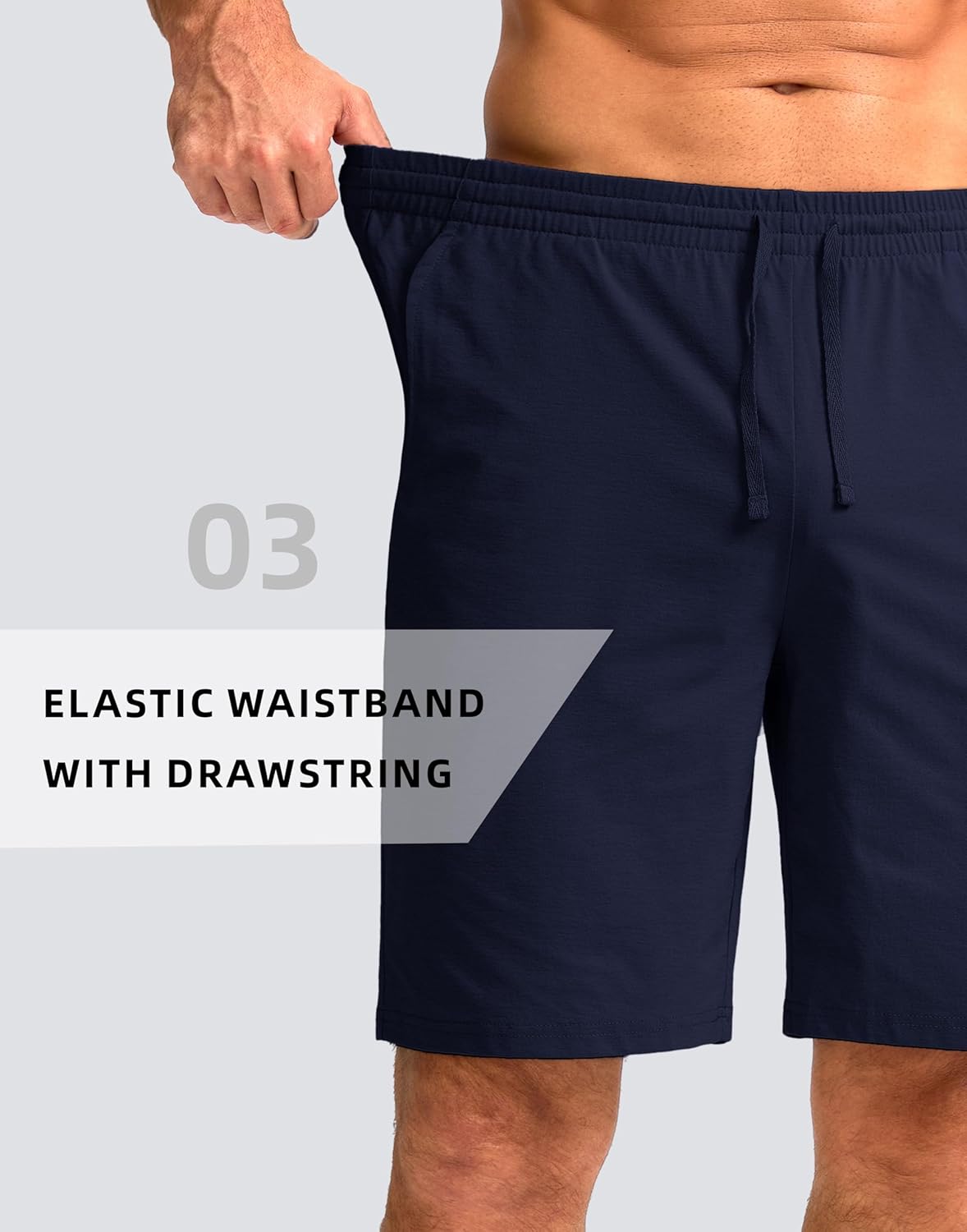 Pudolla Men's Lounge Shorts with Pockets 9" Lightweight Sweat Jersey Shorts for Men Workout Gym Athletic - Image 4