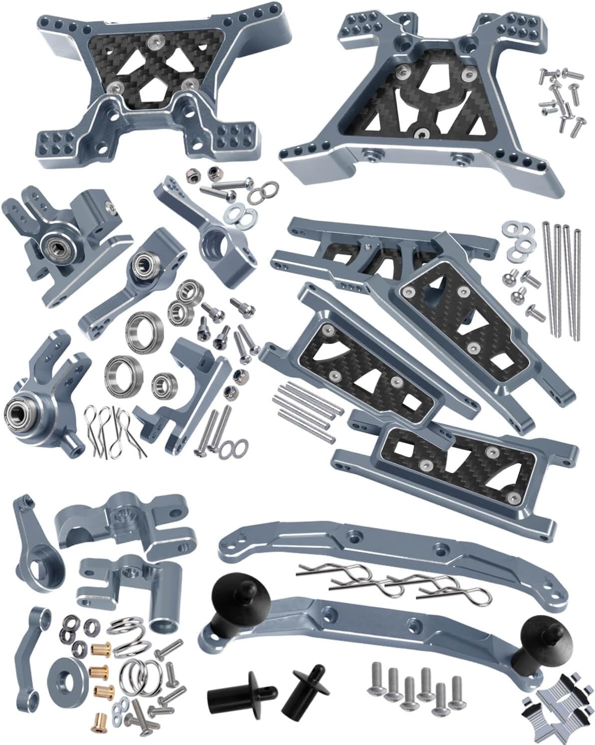RC Upgrades Part for 1/10 Slash 4x4 (VXL),Alloy Suspension Arm,Shock Absorber,Caster Block,Steering Blocks,Stub Axle Carriers,Steering Bellcranks,Body Mounts,Titanium