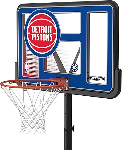 Vista 173 de Aro de basketball con sistema portable, de altura ajustable, tablero posterior de 44 pulgadas de Lifetime 1269 Pro Court.