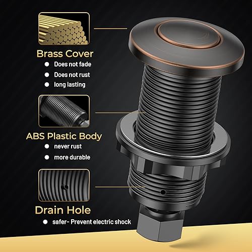 Miniatura 4 de Kit de interruptor de aire de eliminación de basura, profesional, con certificación UL, botón inalámbrico para eliminación de basura, acero