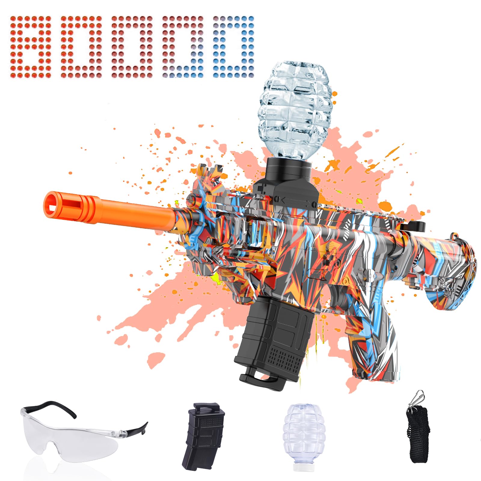 JANNIRESS Electric Gel Ball Blaster Toys,Eco-Friendly Splatter Ball Blaster,Automatic Outdoor Games Toys for Activities Team Game(Brown)