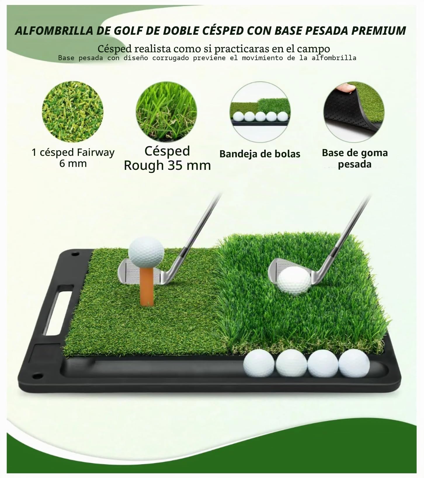 Jaula de golf de práctica 5 en 1 10 x 7 pies con objetivos de astillado, juego completo con alfombrilla, pelotas, camisetas y bolsa de transporte