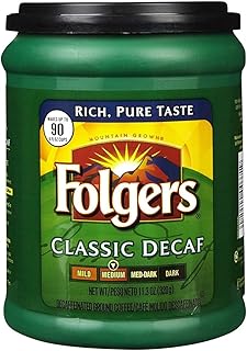 Folgers Classic Roast Decaf Ground Coffee, 11.3 oz
