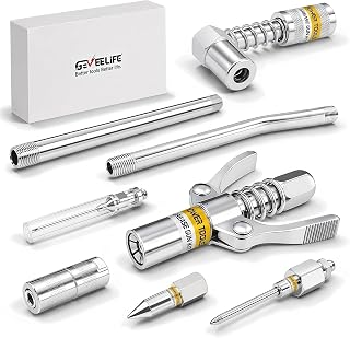 GEVEELIFE Grease Gun Couplers & Tips Kit, Needle & Nozzles & Pipes, 8 PCS