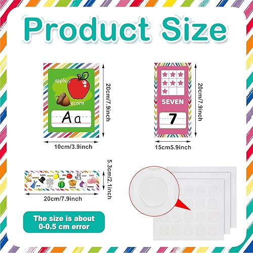 Miniatura 2 de 96 piezas de pósteres educativos preescolares para niños pequeños, tablón de anuncios del alfabeto, para decoración de pared de aula, letras de