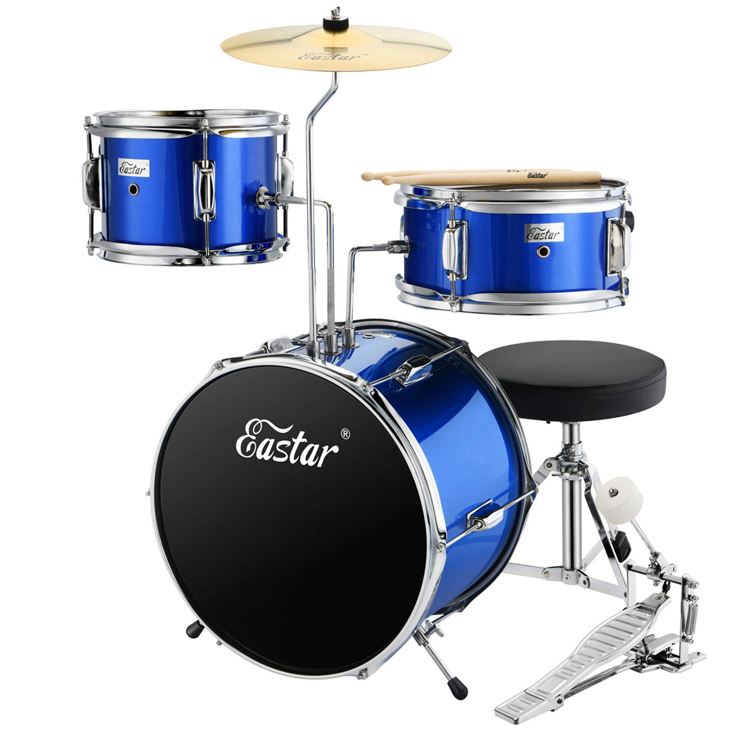 Drum Set Kids Eastar,Drum Kit for Beginners, with Adjustable Throne