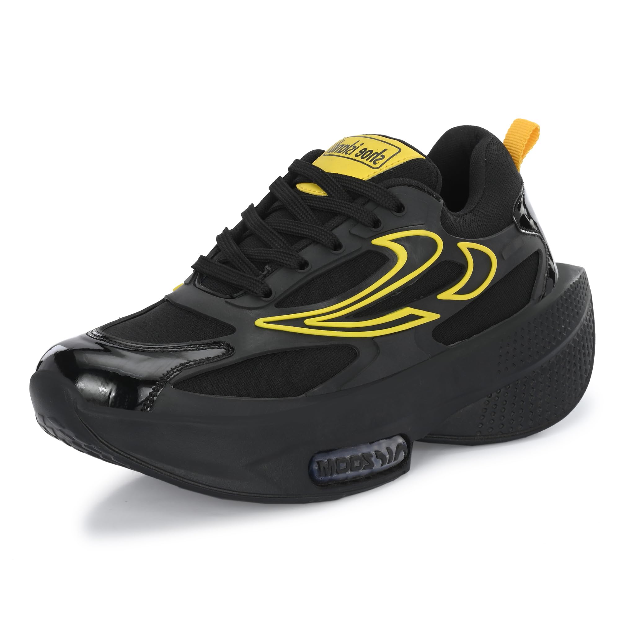 Shoe Island® Black Yellow Lightweight Running Boys Men Casual Sports Shoes Sneakers for Men (OG3010), Size 6 UK/India (B0DG98S1KN) Amazon Price History, Amazon Price Tracker