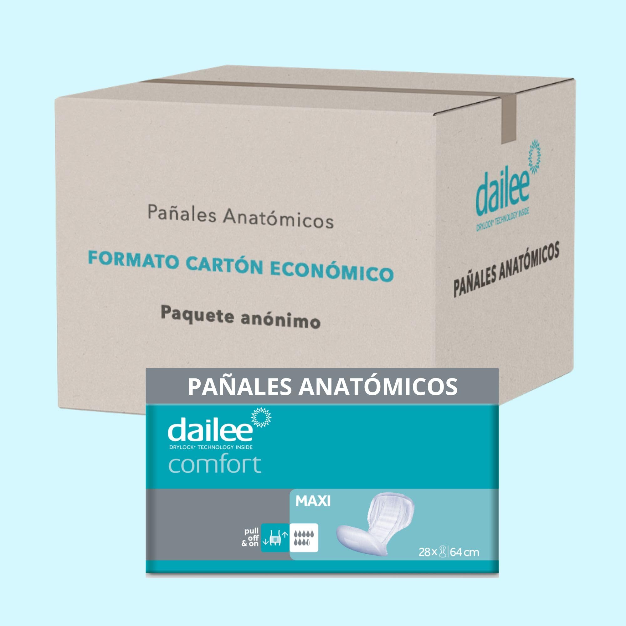 Dailee Comfort Maxi - 112 Pañales Adultos Protector Incontinencia - Compresas absorbentes para Ancianos, Hombre y Mujer 8,5 gotas - Comodos, Protectivos y Delicados