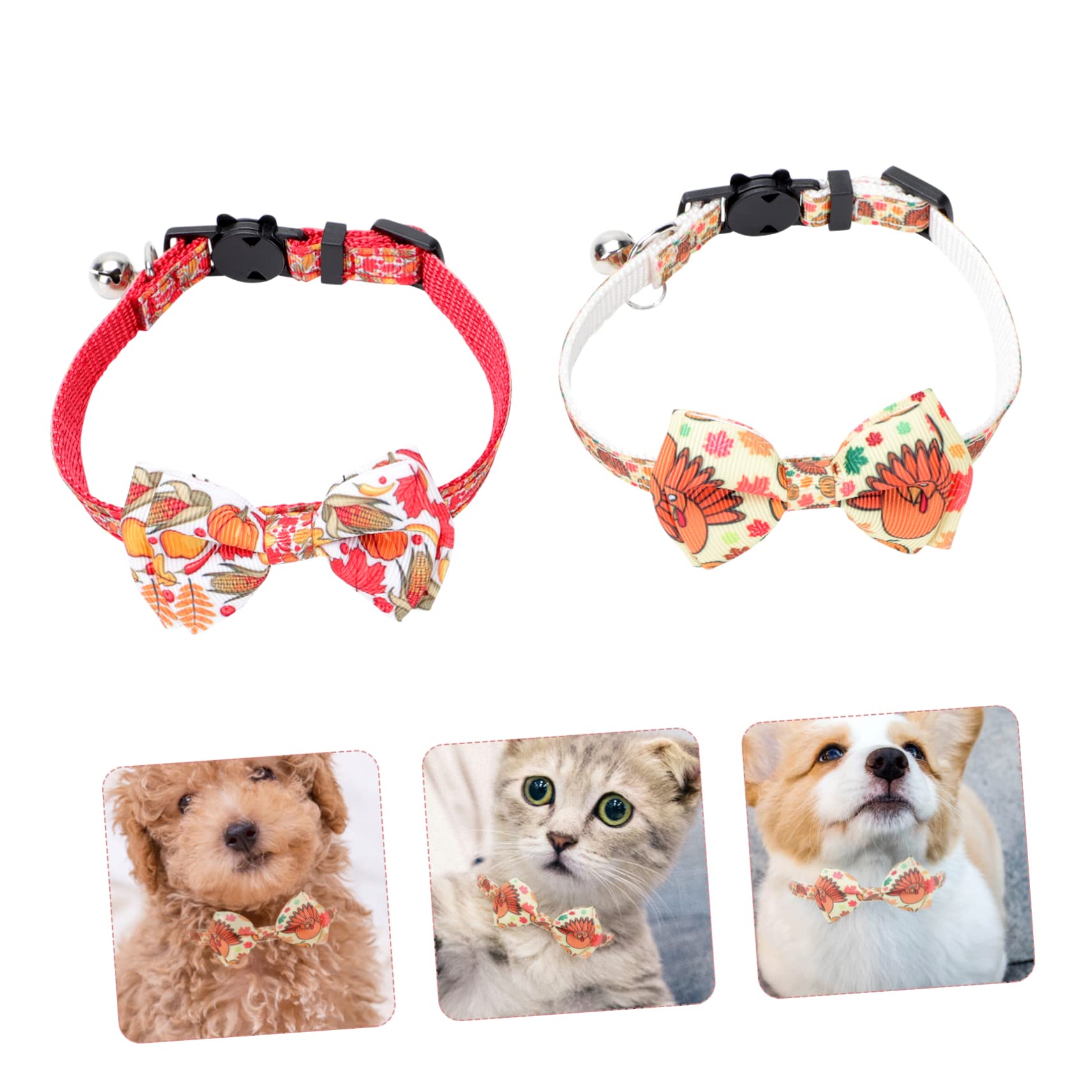 BESPORTBLE 4 Set Di Collari Per Cani E Gatti Per Il Ringraziamento Costumi Per Animali Domestici Collane Accessori Per Animali Domestici Per Feste 32 Cm Vivaci 2 Pezzi * 4
