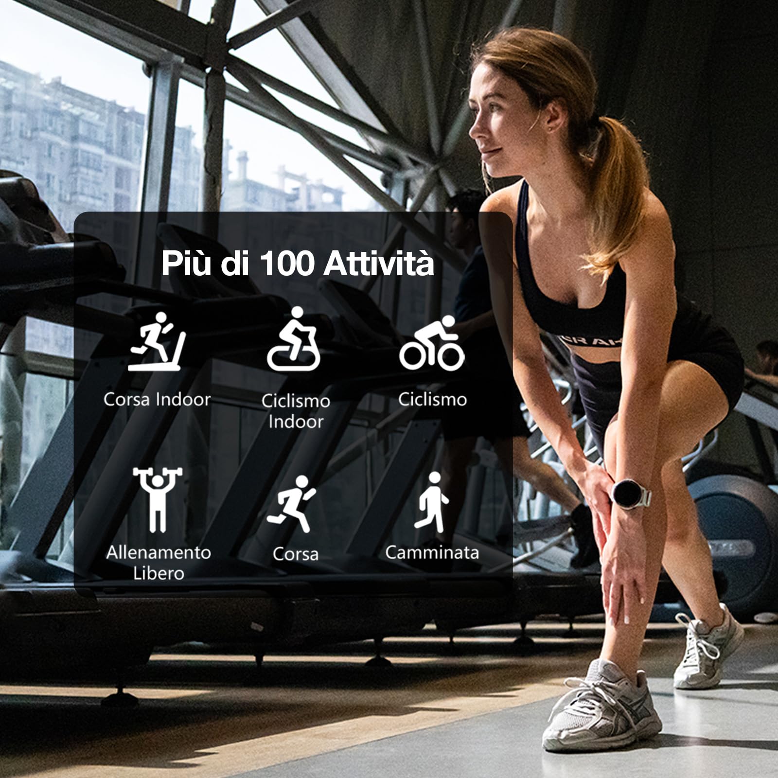 AGM Legion Smartwatch Uomo Donna, Orologio Intelligente Fitness con GPS/Chiamate Bluetooth, Impermeabile 5 ATM/Display AMOLED 1,43"/Monitoraggio Salute/100+ Modalità Sportive/300 mAh Batteria/Grigio