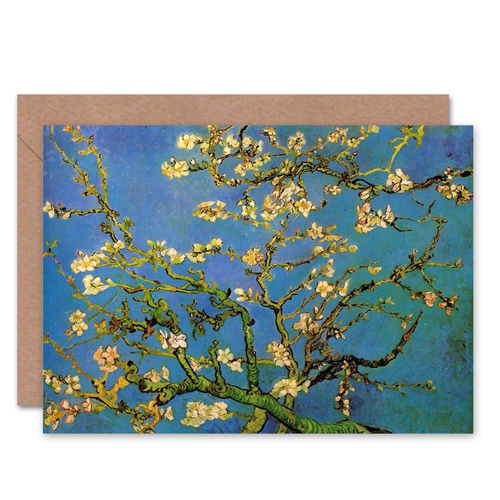 Wee Blue Coo Blue Wee Coo Vincent Van Gogh Branches With Almond Blossom 1890 Greetings Card