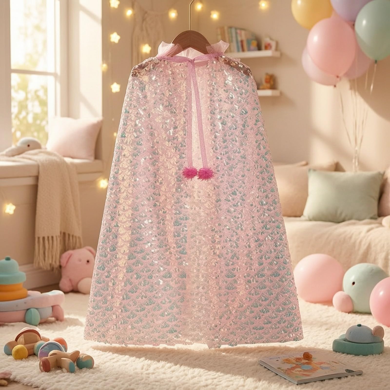 Cape Sirène en Tulle Costume, Large Paillette