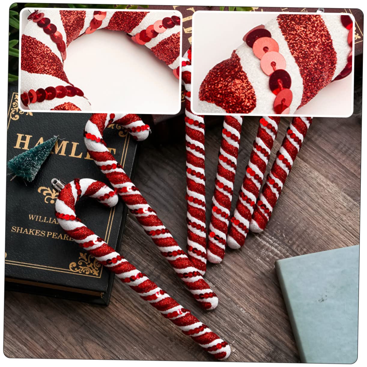Cabilock 12 STK Weihnachtsbaum-Anhänger Zuckerstangen Weihnachten weihnachtsbaumdeko Tannenbaum Dekoration Christbaumschmuck Weihnachtsdekorationen Weihnachtsdekore Weihnachtszuckerstange