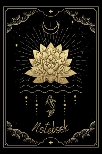 Notebook Lotus flower - Symbol of Tibetan Buddhism - Symbol of absolute purity and enlightenment - Notebook lined - 120 pages - 6 " x 9 "