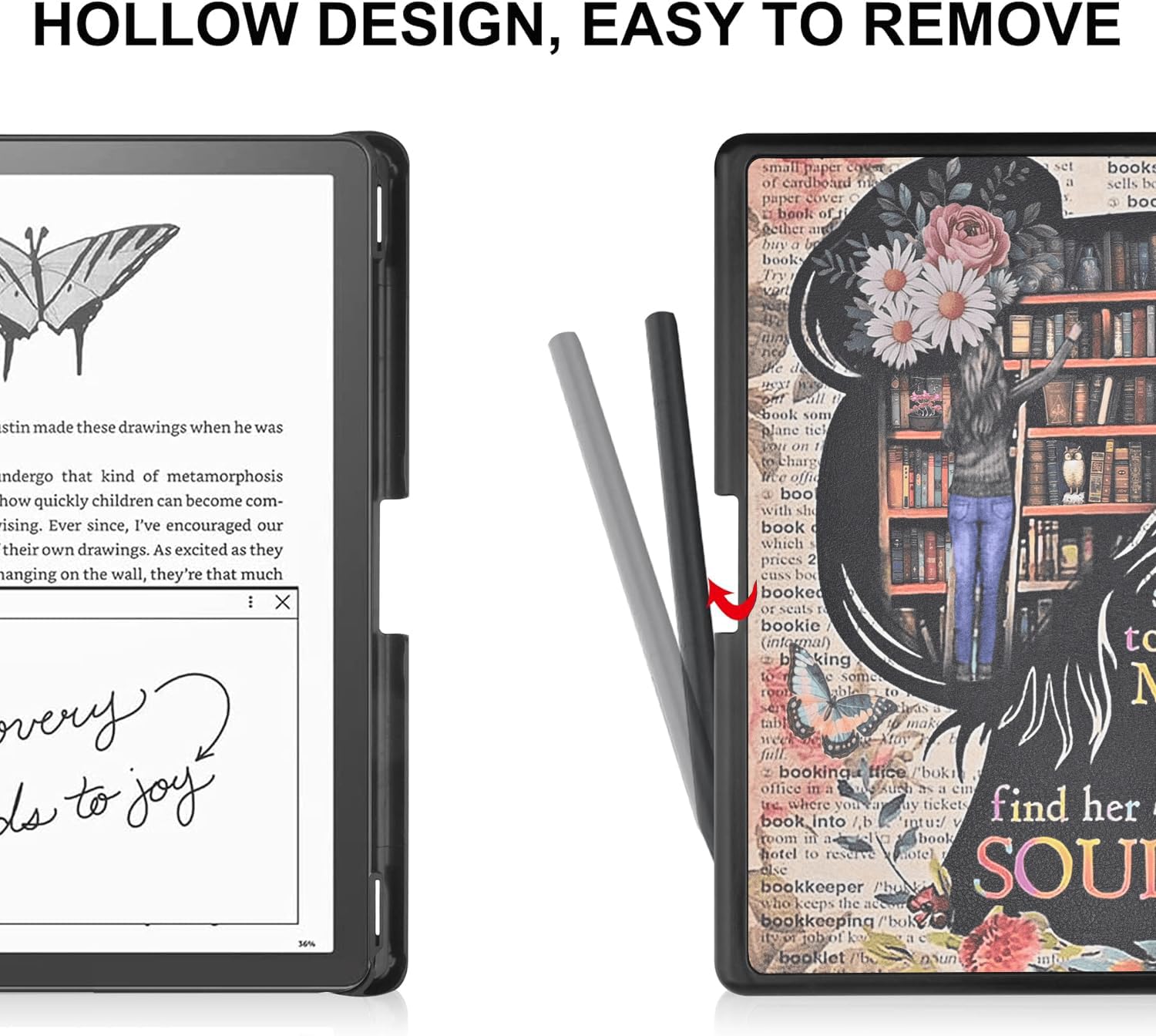 Custodia sottile per Kindle Scribe (rilasciato 2024/2022), regalo per gli amanti dei libri, custodia leggera in pelle PU di alta qualità, con funzione sleep/wake automatica, per Amazon Kindle Scribe