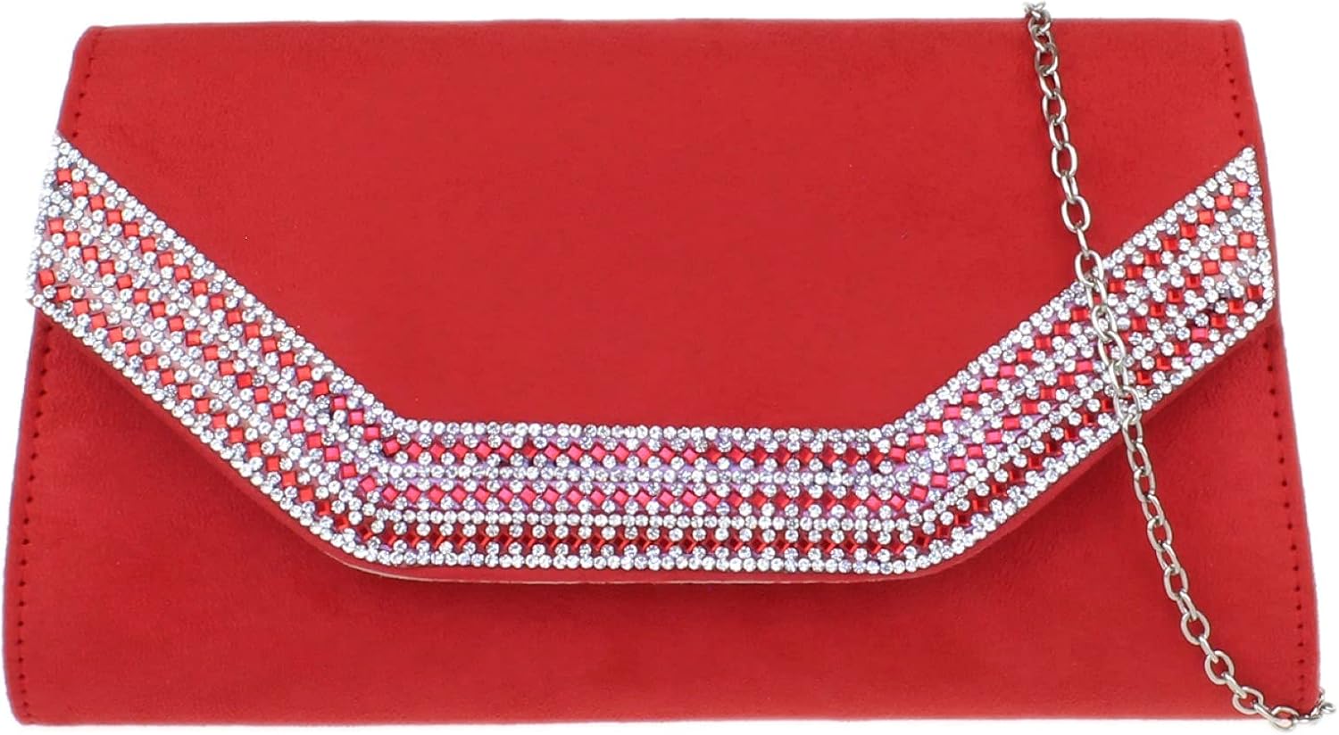 Girly HandBags Womens Diamante Frame Clutch Bag