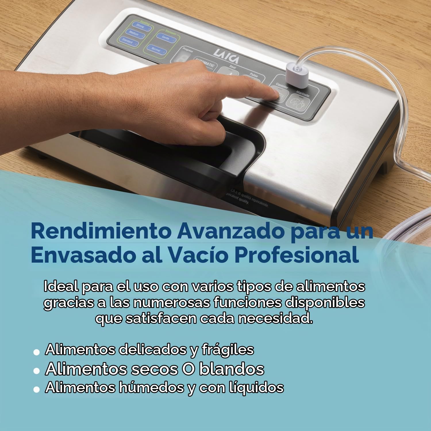 LAICA VT3220 Máquina de vacío profesional, apta para todos los alimentos, función de marinado rápido, mantiene los alimentos frescos hasta 5 veces más, incluye 2 rollos de vacío