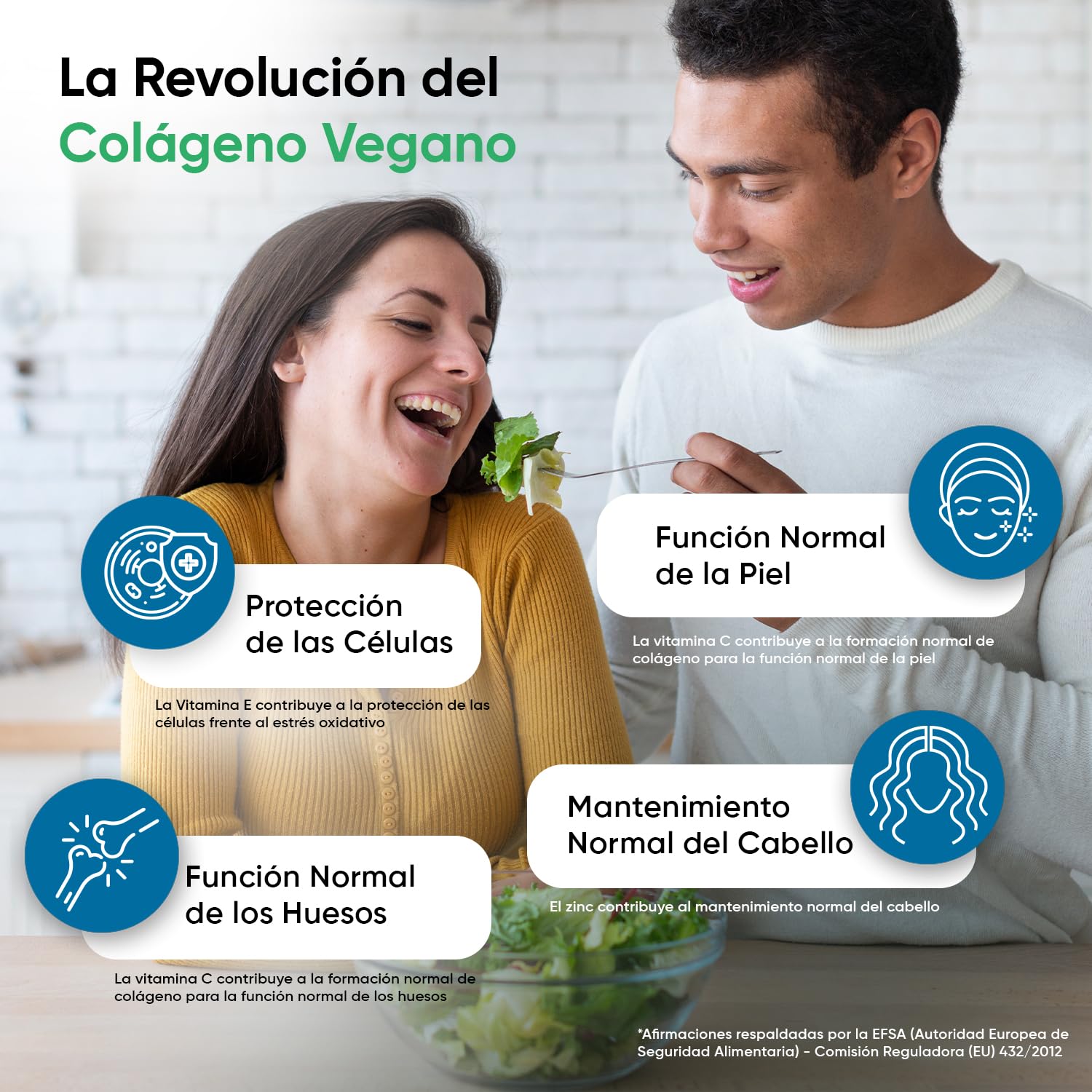 Colágeno Vegano Complex 180 Cápsulas - Suplemento con Resveratrol Natural, Vitamina E, C, Ácido Hialurónico y Zinc - Origen Vegetal y Puro, para 2 Meses