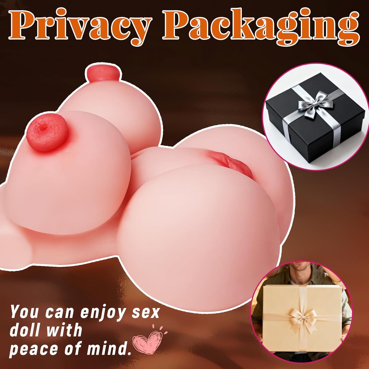 Male Masturbator Sex Doll for Men Masturbation, Pocket Pussies Adult Sex Toys with Realistic Boobs Vagina and Anal, Adult Toys Pocket Pussy Sex Toys with Penetrable Nipples for Male Pleasure