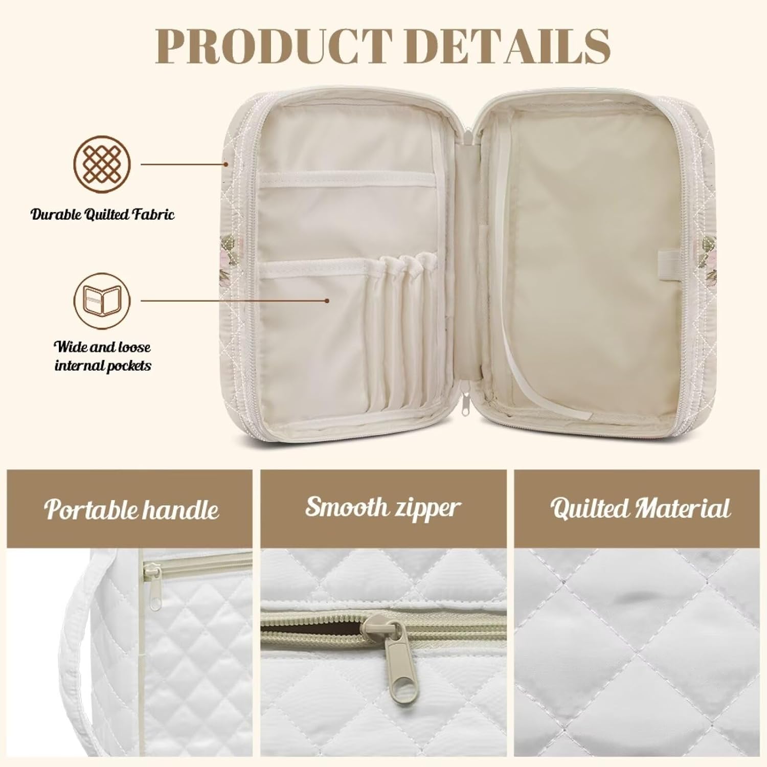 Butterfly Rose Bible Cover Case for Women Quilted Bible Bag with Tabs Bookmarks Girls Stylish Carrying Case Ideal Christian Gifts