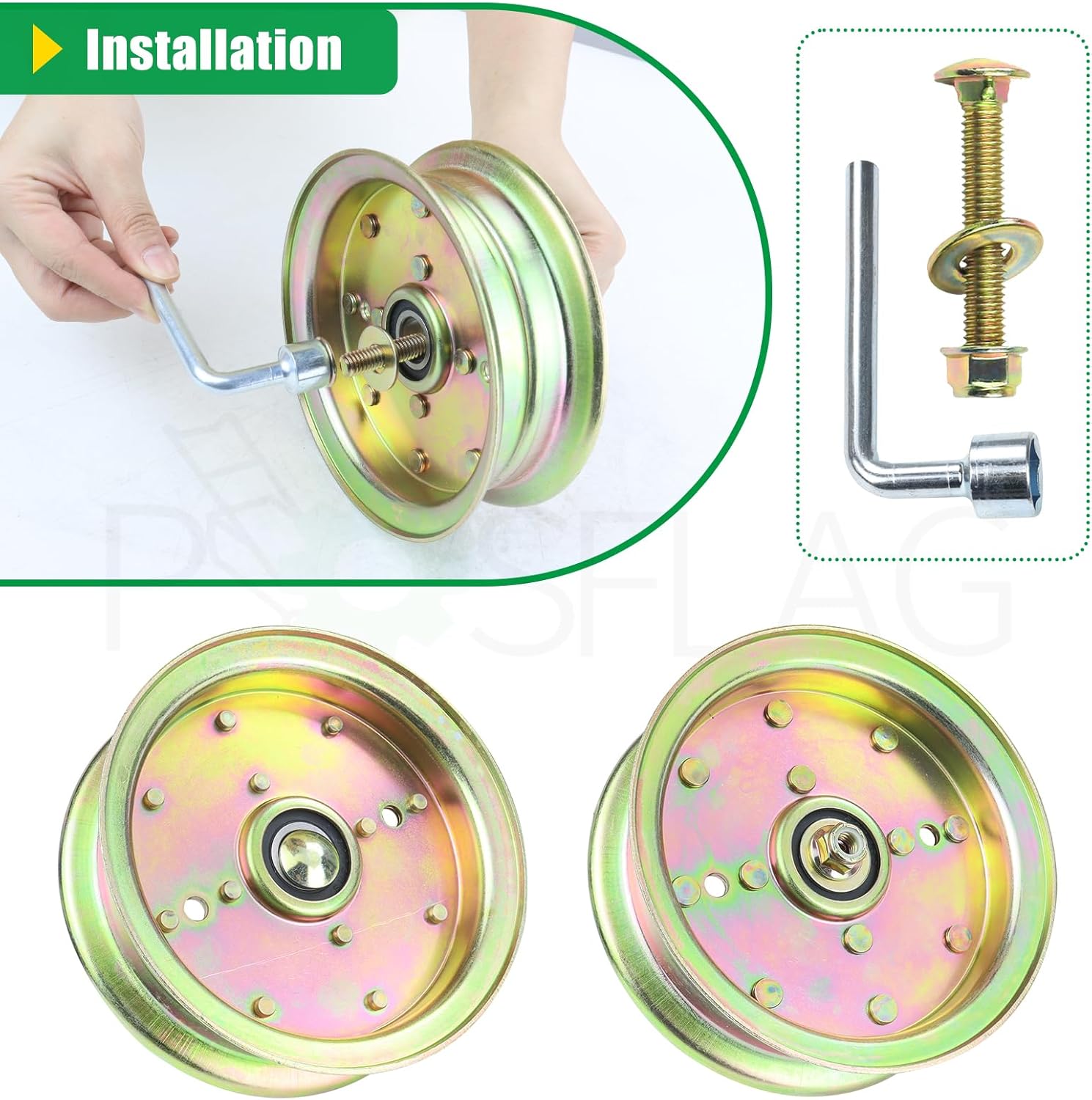 2 Pack 589766102 Husqvarna Idler Pulley Replaces Husqvarna 539132728 Deck Idler Pulley, 589766101, 539 132728, 539103258, 539112196 for Husqvarna Z246 RZ4623 RZ46I Z248F MZ54 Tractors