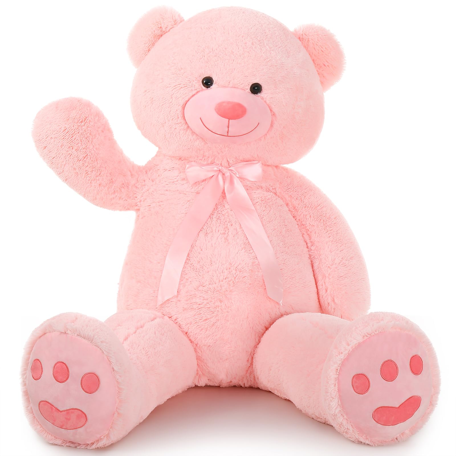 MorisMos Oso Peluche Gigante 150cm, Osito de Peluche Niñas Grande Rosa Suave, Kawaii Teddy Bear Regalo para Bebé Esposa Cumpleaños Novia San Valentín
