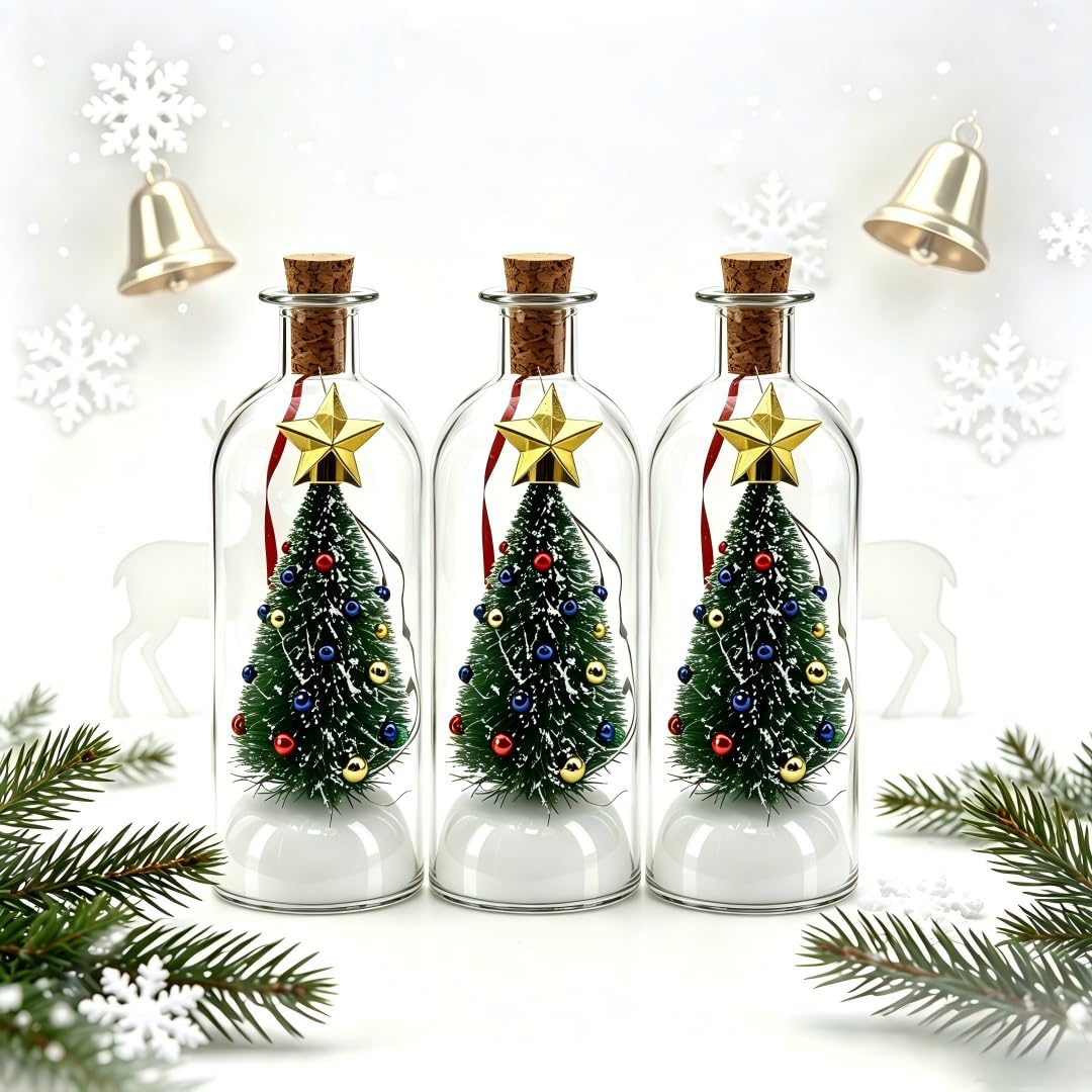 Generic Christmas Bottle Ornament with Registrable Message | Resin memory keepsake: voice message playback, personalized holiday memories, meaningful family gifts