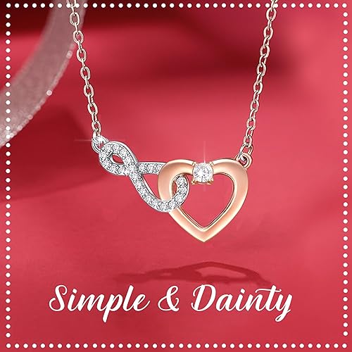 Miniatura 4 de Shonyin Delicado collar de corazón infinito para mamá en el día de la boda, madre de la novia, madre del novio, novia, dama de honor