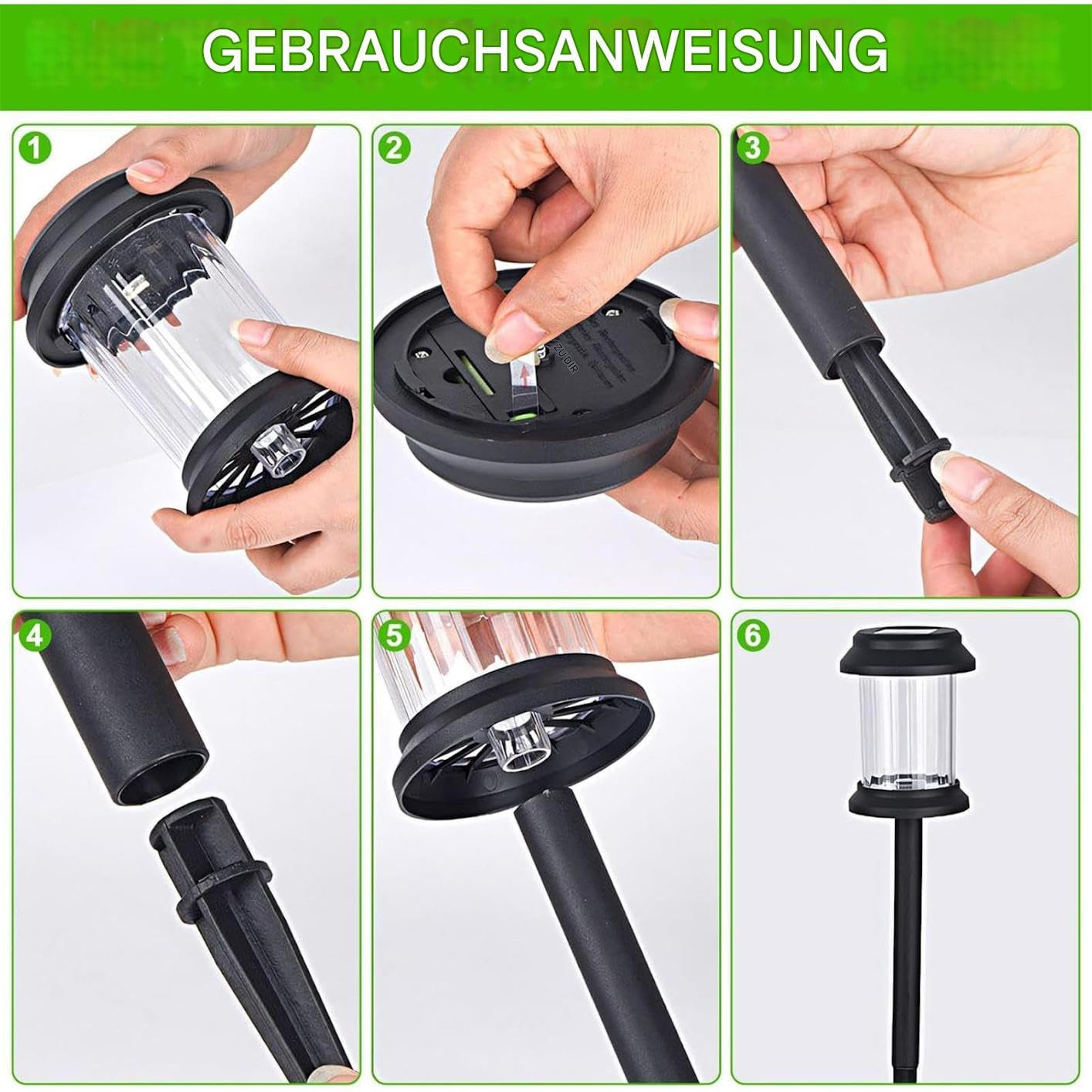 Generisch Solar Wegeleuchten Wasserdichte Dekorative LED 6 Stück