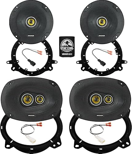 KICKER Altavoces de 6 x 9 y 6.5 pulgadas para Toyota Tacoma 2019-2022 Kit de actualización - 2 pares de series CS con adaptadores y arnés, altavoz