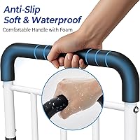 Vista 6 de Riel de asistencia de cama, aprobado por ASTM, bastón de cama ajustable con mango ergonómico antideslizante y bolsillo de almacenamiento