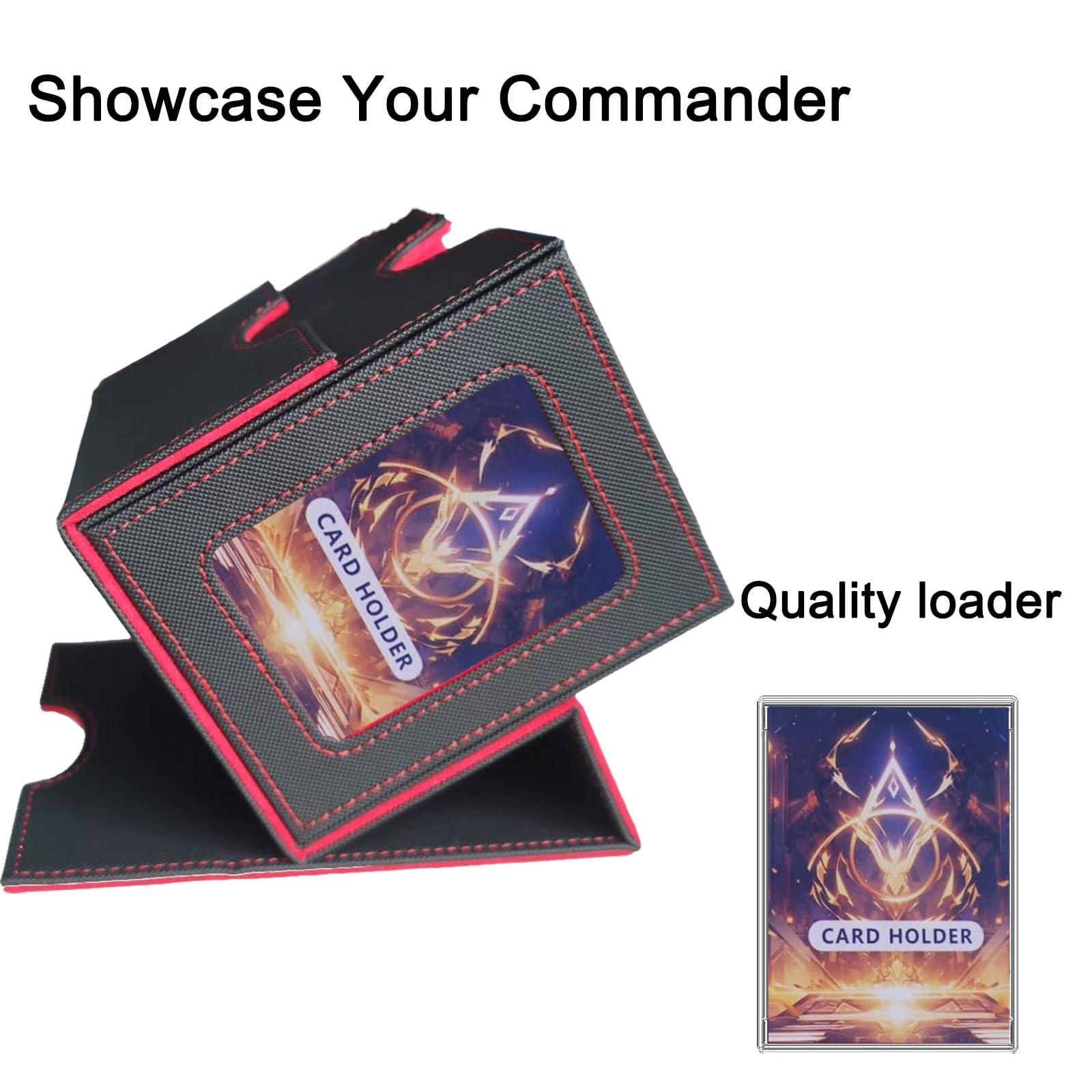 CMFYlive Caja de cartas para tarjetas de intercambio, caja de almacenamiento de tarjetas MTG, con capacidad para más de 120 tarjetas de una sola manga, de piel sintética, fuerte imán, mazo de cartas