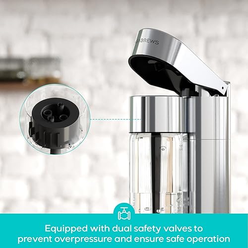 Miniatura 9 de CASABREWS EDGE - Máquina de agua con gas, máquina de transmisión de refrescos de acero inoxidable compatible con carbonatador de CO2 de 60 litros