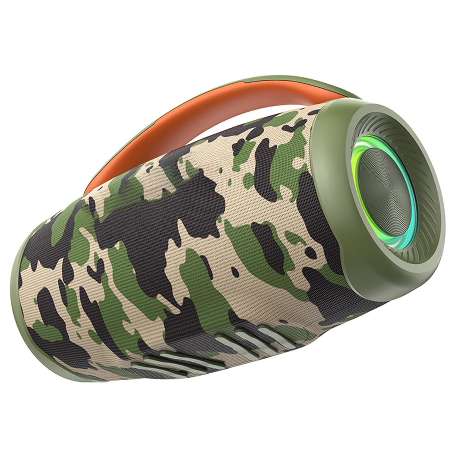 Ausla Altoparlante BT Altoparlante Wireless Portatile 50W con Luci BT 5.3 RGB Batteria da 6000mAh Stereo per Bassi Profondi per Uso Esterno per Feste in Casa (Camuffare)