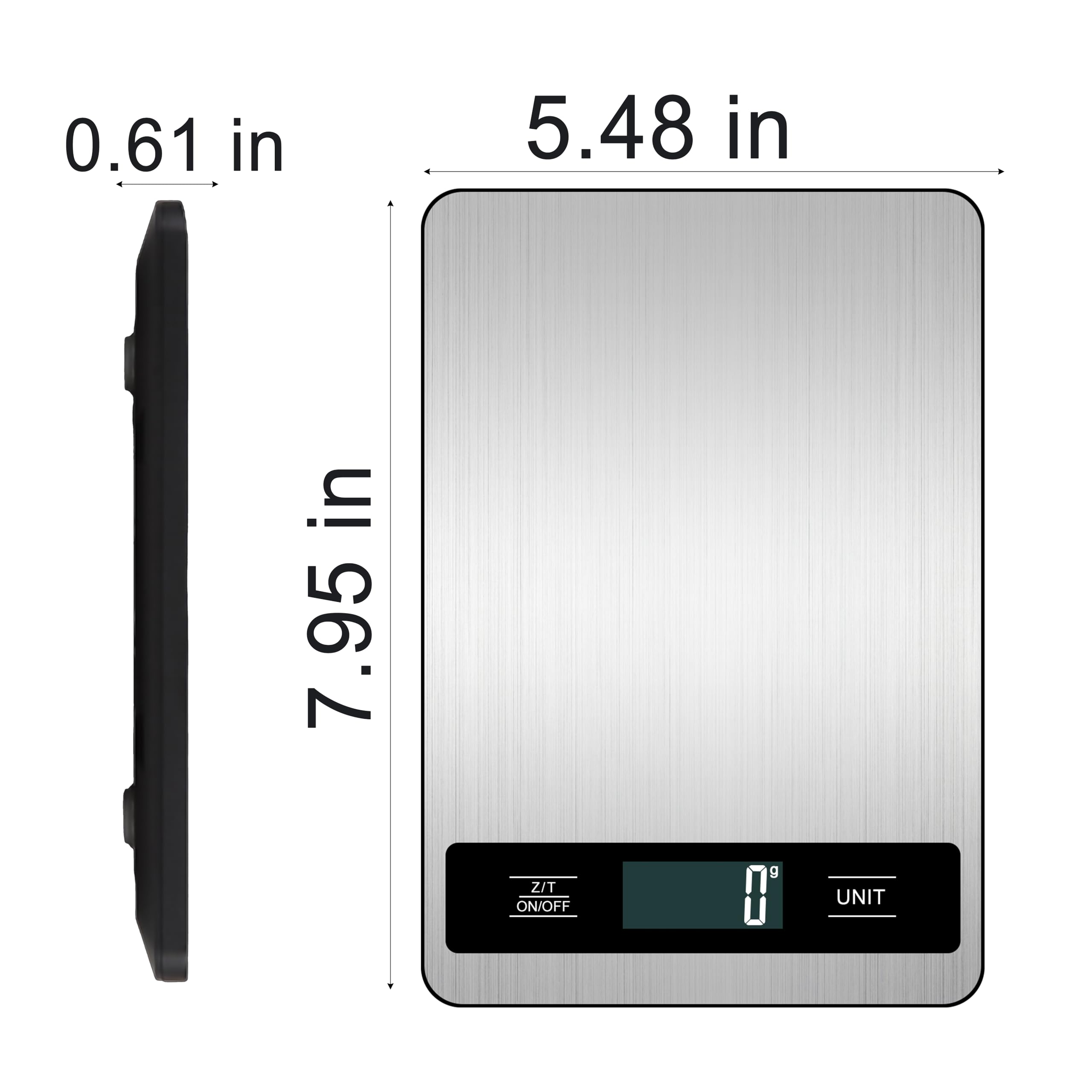 Báscula digital de cocina, 33 lb/15 kg de peso de alta capacidad para hornear, cocinar y preparar comidas, precisión de 1 g, 6 unidades con función de tara, recargable por USB (estilo B)