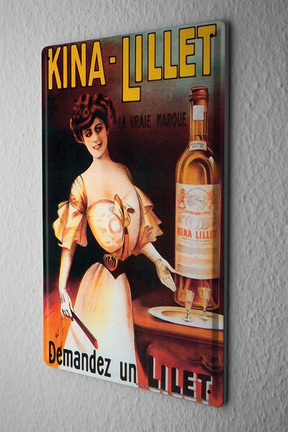 Yelacecca Tin Sign Alcohol Retro Kina Lillet Kitchen 7.8X11.8 Inch