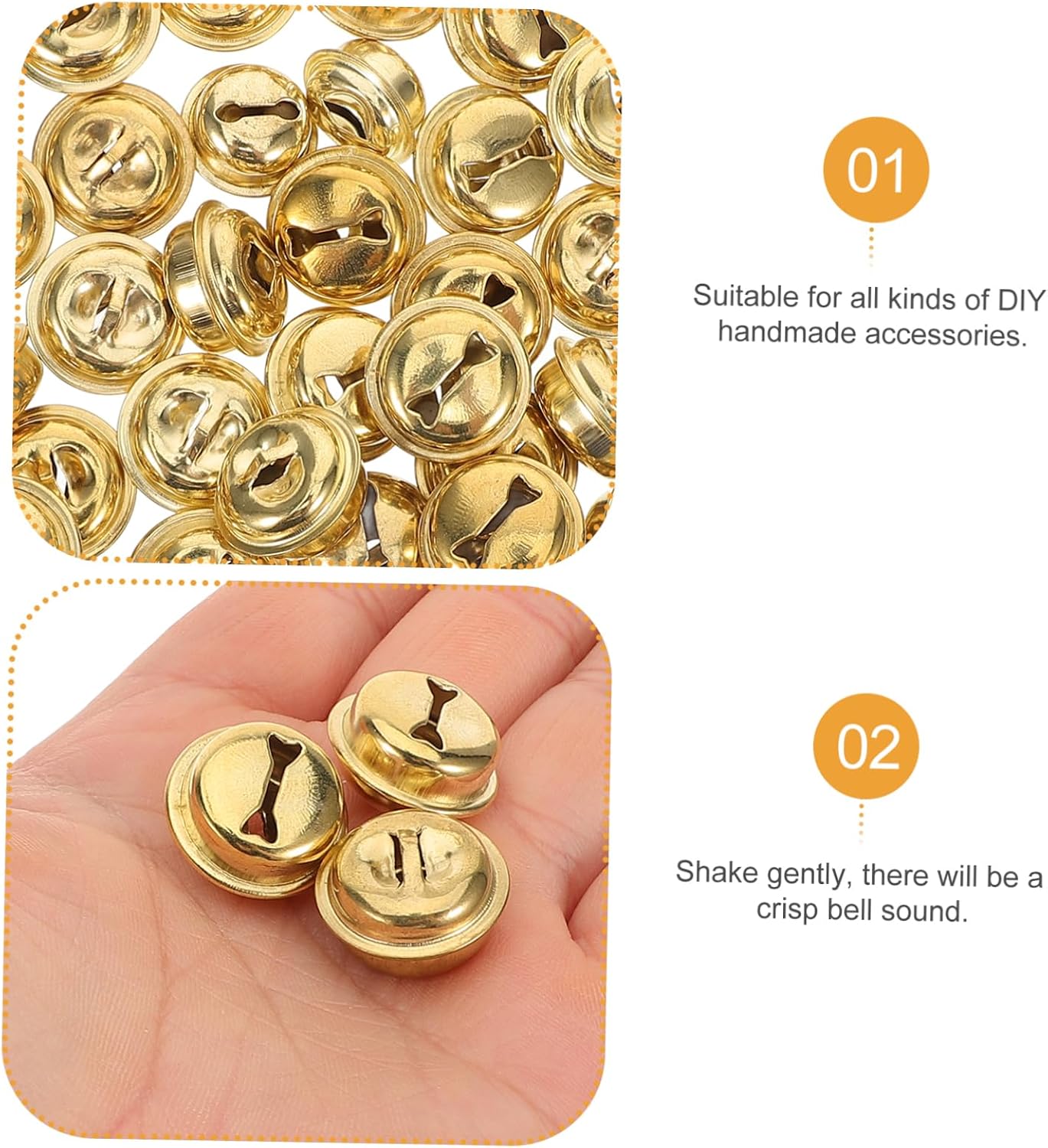TEHAUX 100pcs Craft Bells for Puppet Making Handicraft Project Bells DIY Miniature
